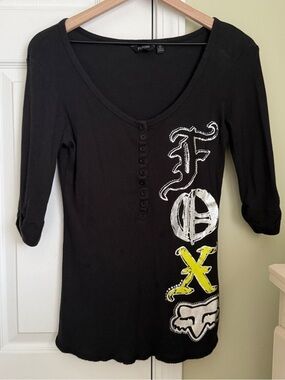 Fox Racing Y2K Black Henley Size M